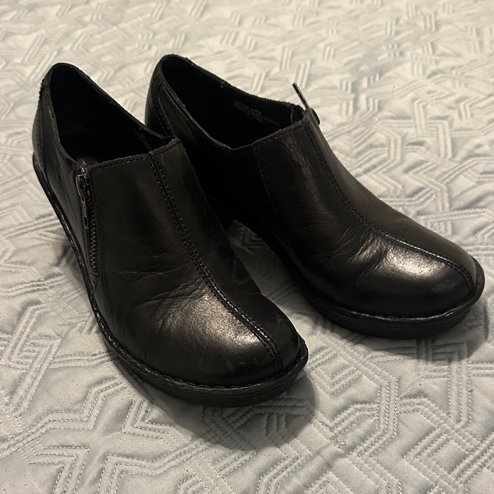 Born Black Leather Mules